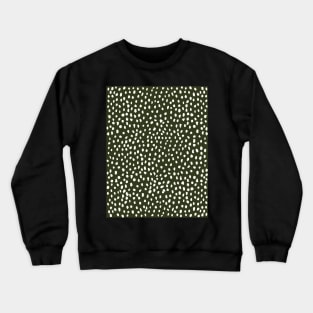 Olive Green Dalmatian Print Crewneck Sweatshirt